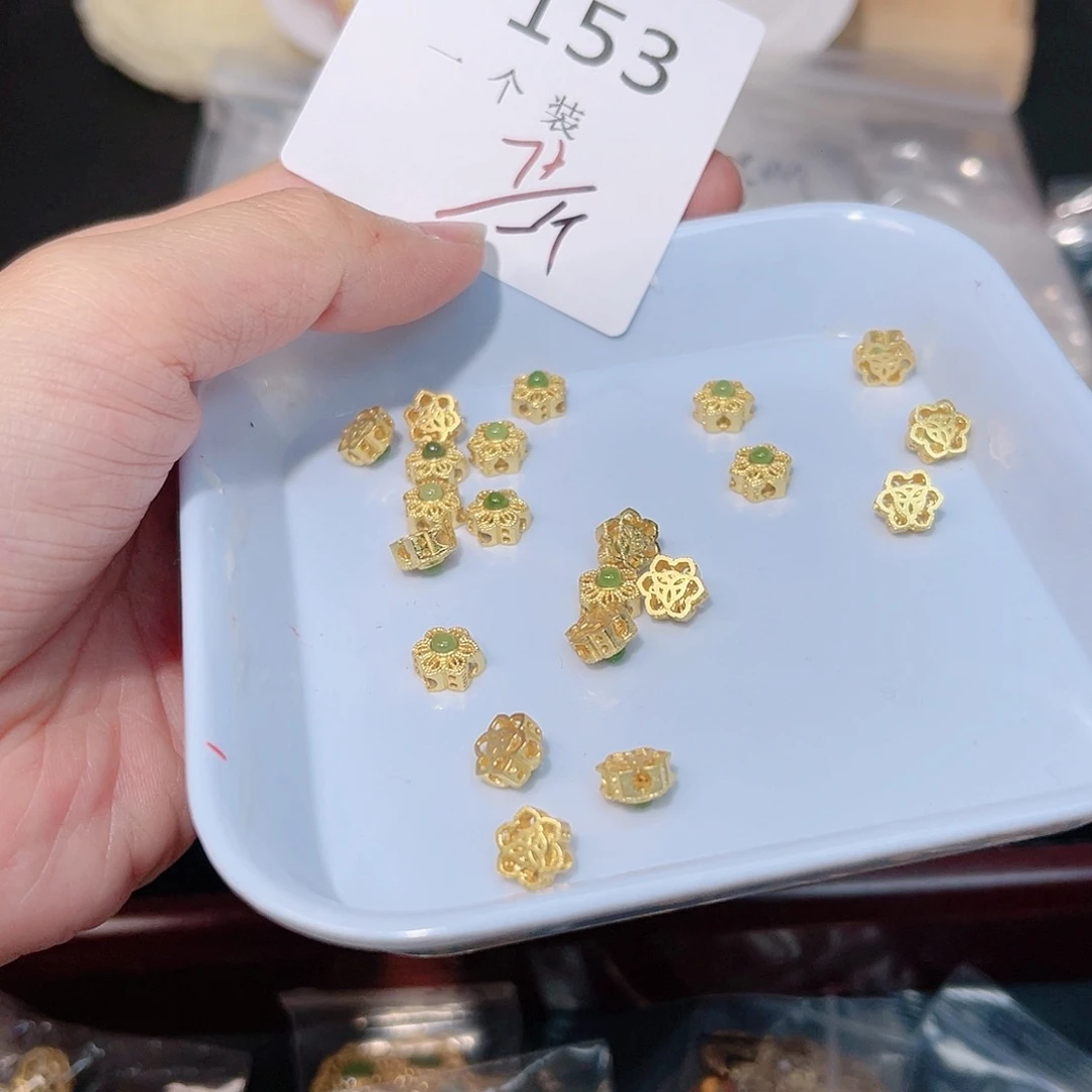 和田玉（碧玉）颈饰银S925镀金镶嵌153