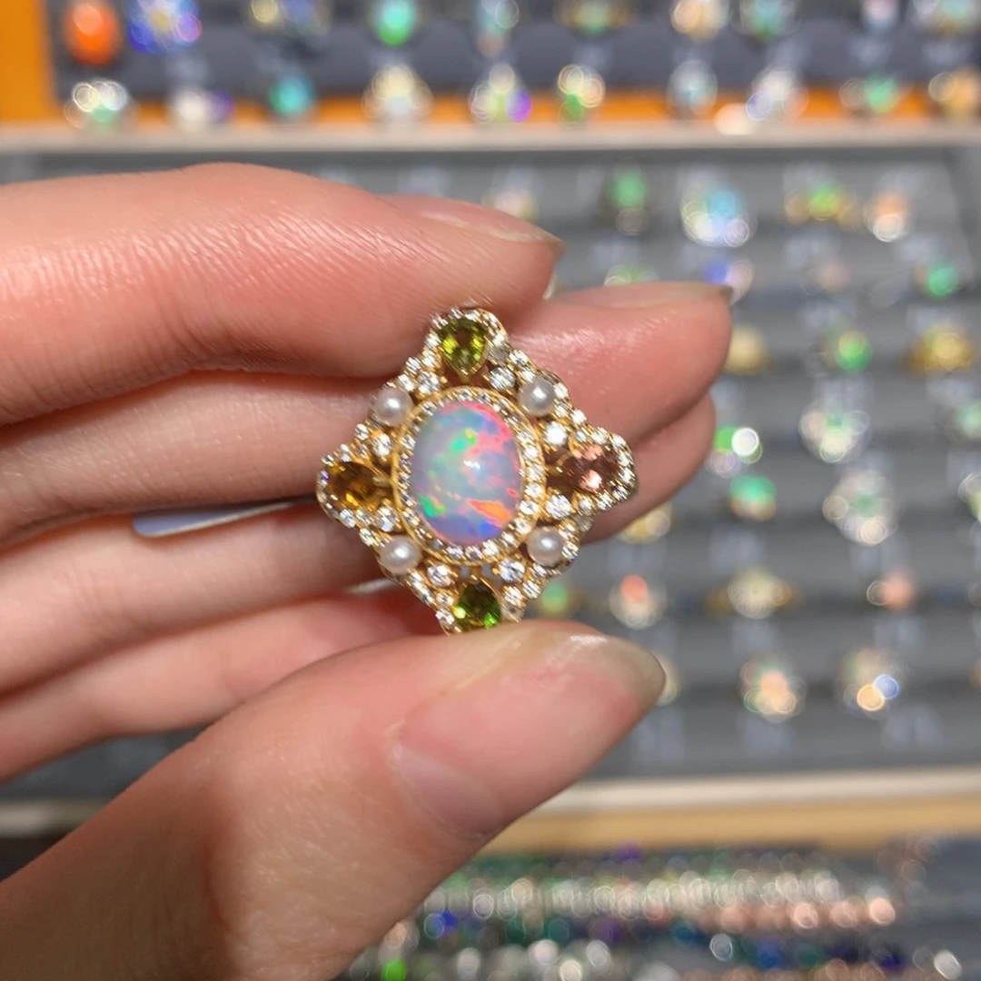 银S925镶嵌欧泊戒指t