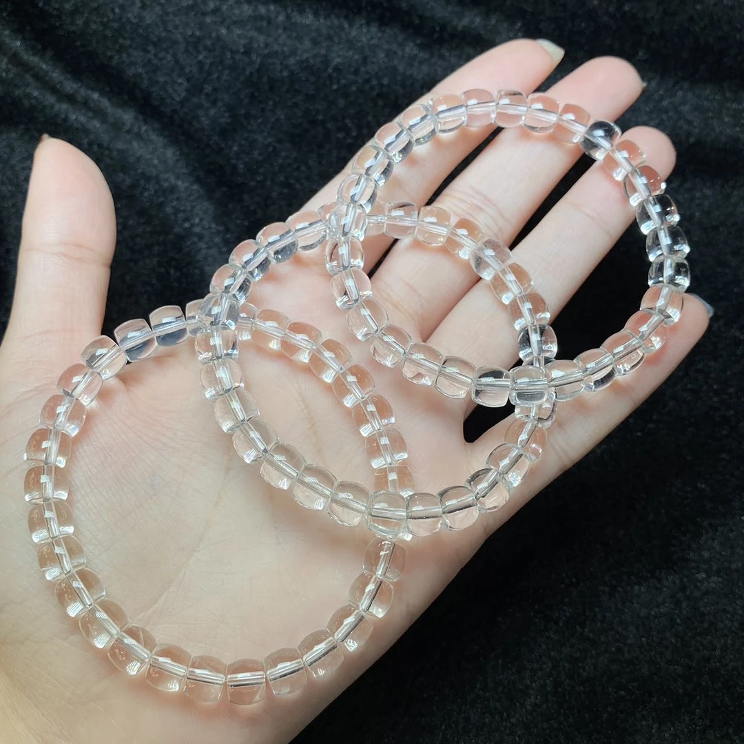 【小宝珠宝】21 T88278-白水晶单圈手串-多样性发一件-6.5×5mm