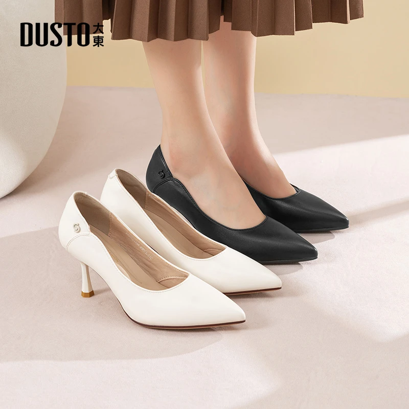 大东女鞋2025年秋冬新款轻便高跟鞋日常百搭休闲商务浅口单鞋0153