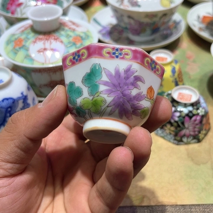 纯手绘精品盖碗杯