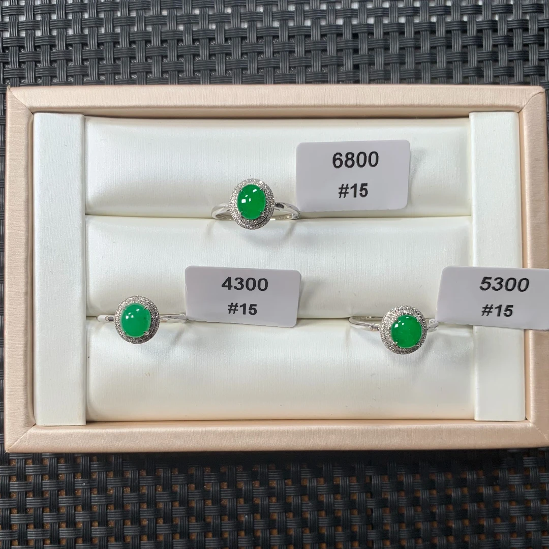 翡翠A货18K金镶嵌4300号多样性发货，发一件335