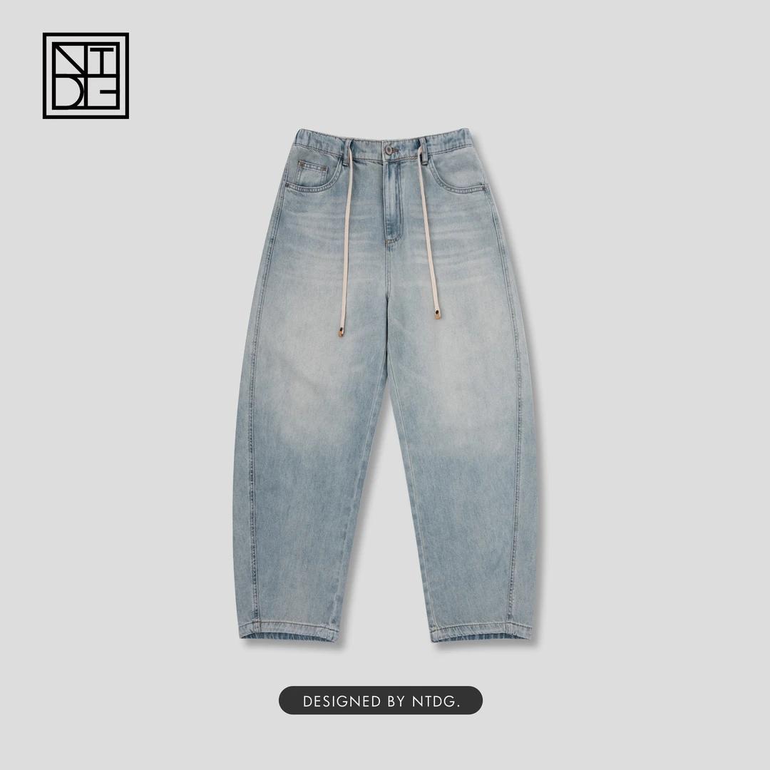 春夏美式牛仔裤宽松直筒百搭长裤25C377