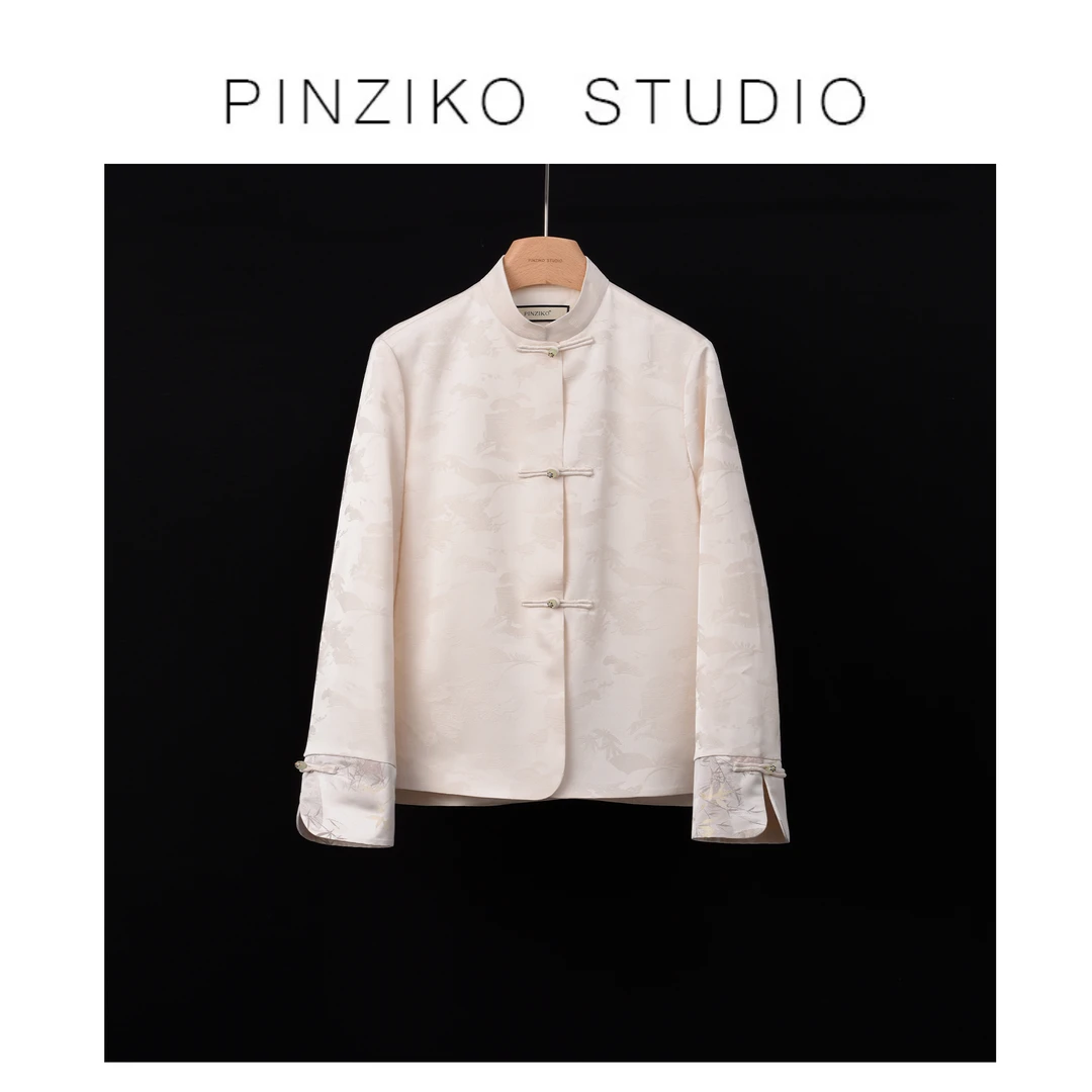 【PINZIKO】倚栏听雪~冬时尚气质设计感中国风国风长袖外套 TJA671