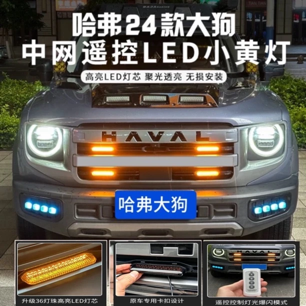 长城24款哈弗大狗适合防虫网中网日行遥控爆闪App中网小黄灯