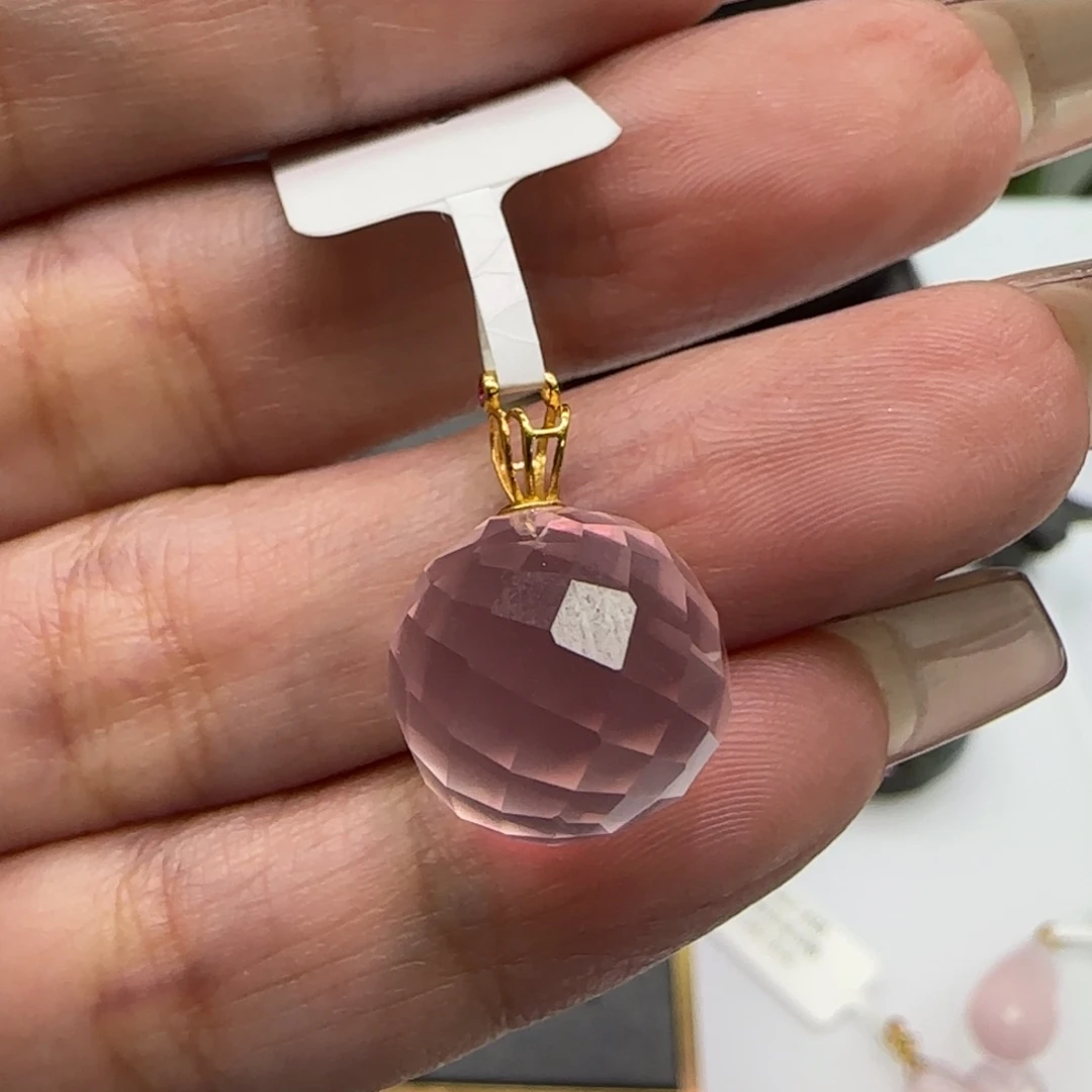 水晶吊坠18K金镶嵌JP37851成