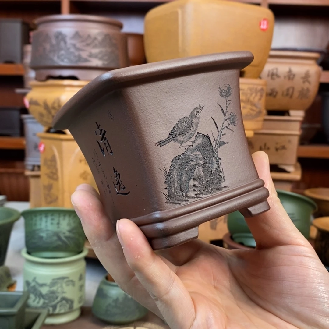 紫砂花盆盆景花盆小