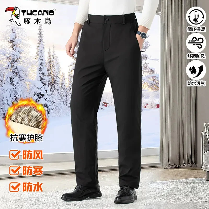 TUCANO/啄木鳥冬季蓄热防风防水防寒加绒加厚宽松大码男士棉裤