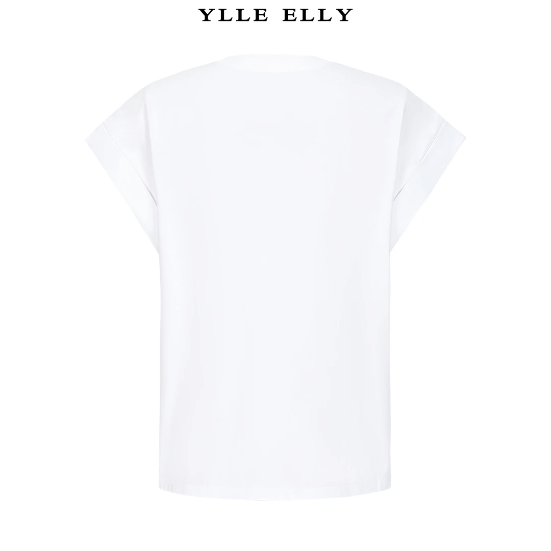 【芊芊专属】设计感T恤2024夏季新款简约连肩短袖上衣女