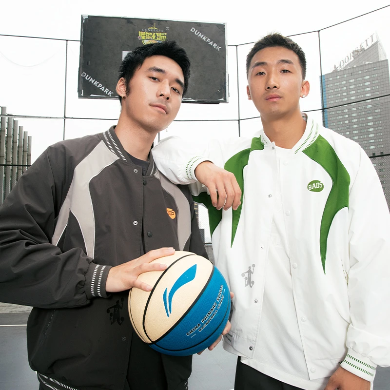 李宁秋季男子反伍系列时尚休闲后背字母宽松长袖运动外套AFDT795