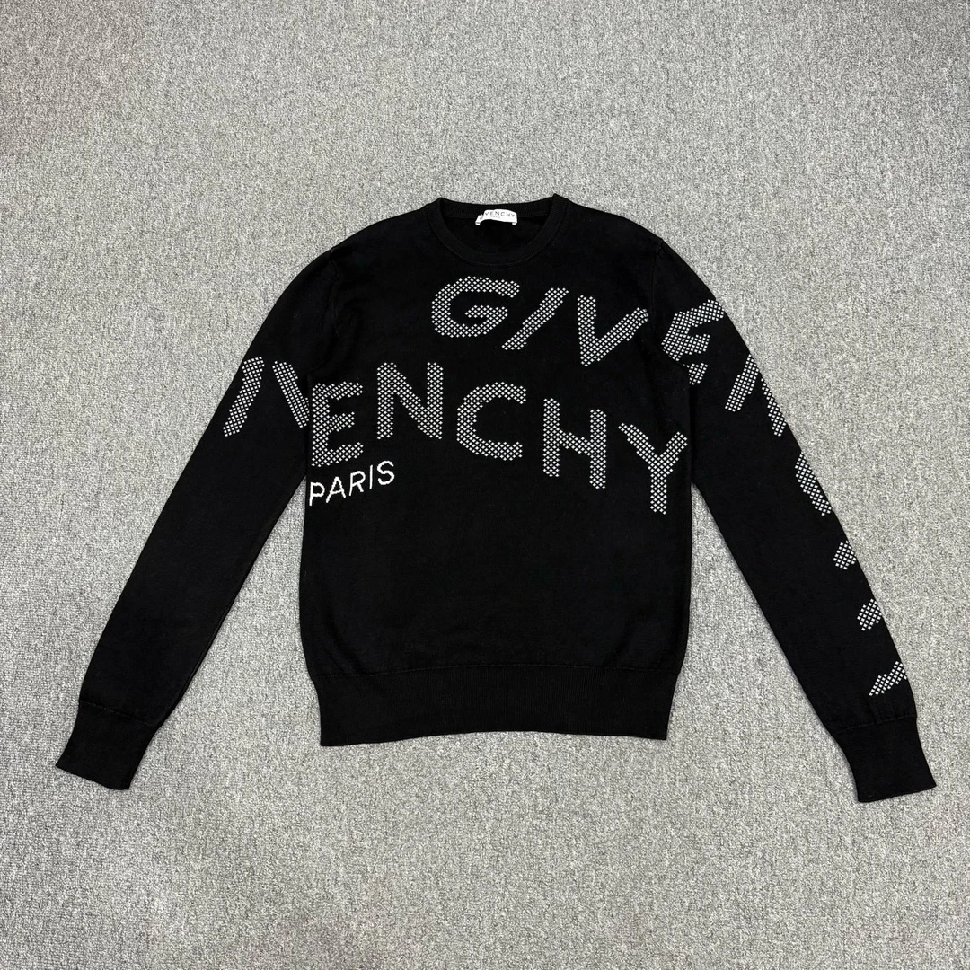 99新 Givenchy/纪梵希 17865073 黑色字母logo针织衫 M码99新