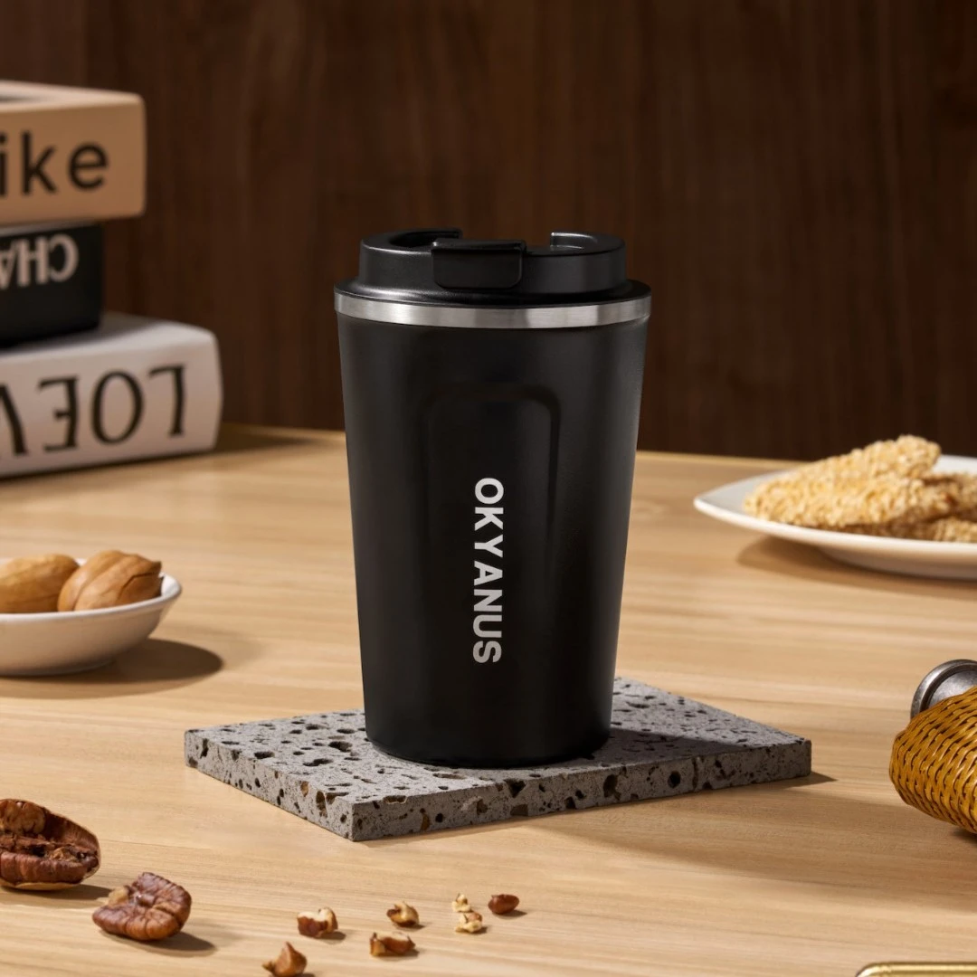 OKYANUS不锈钢保温杯380毫升简约随行杯精致咖啡杯外带高档便携式