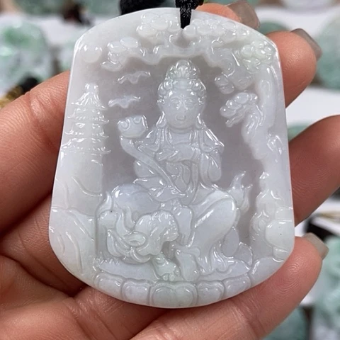 翡翠颈饰未镶嵌文殊菩萨福利