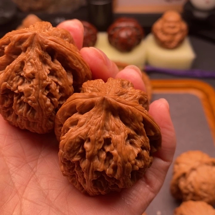 文玩核桃把件黑**长粗筋