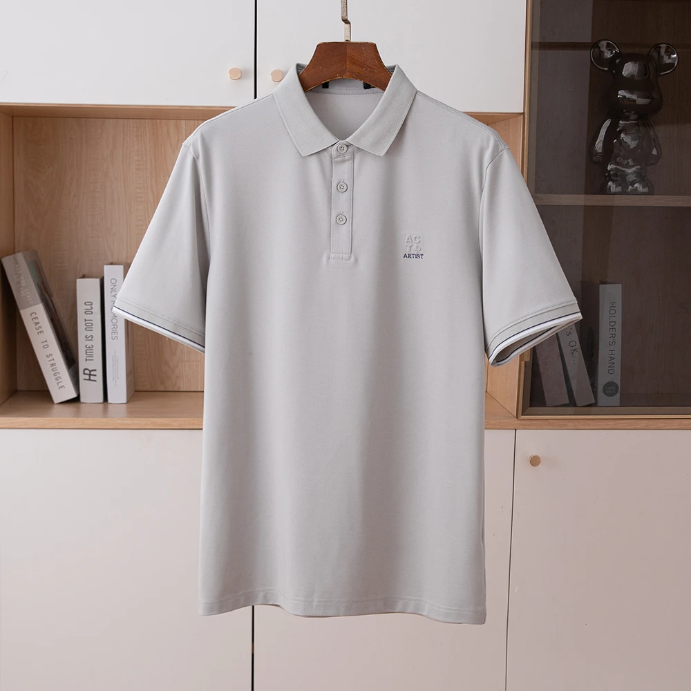 H品质男装！莱赛尔+桑蚕丝！短袖男t恤夏季透气休闲半袖翻领Polo衫