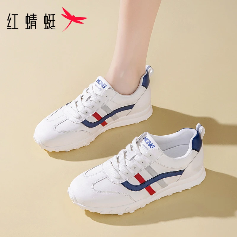 红蜻蜓女鞋秋季新款鞋子女款阿甘旅游鞋增高德训鞋百搭休闲运动鞋