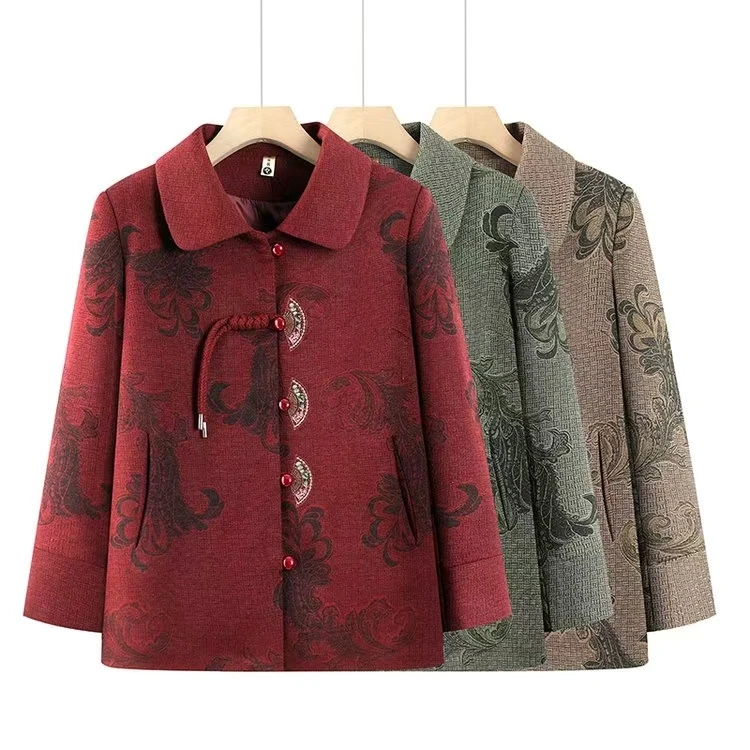 奶奶春秋外套中老年人女装60岁70妈妈春装大码太太老人洋气上衣服