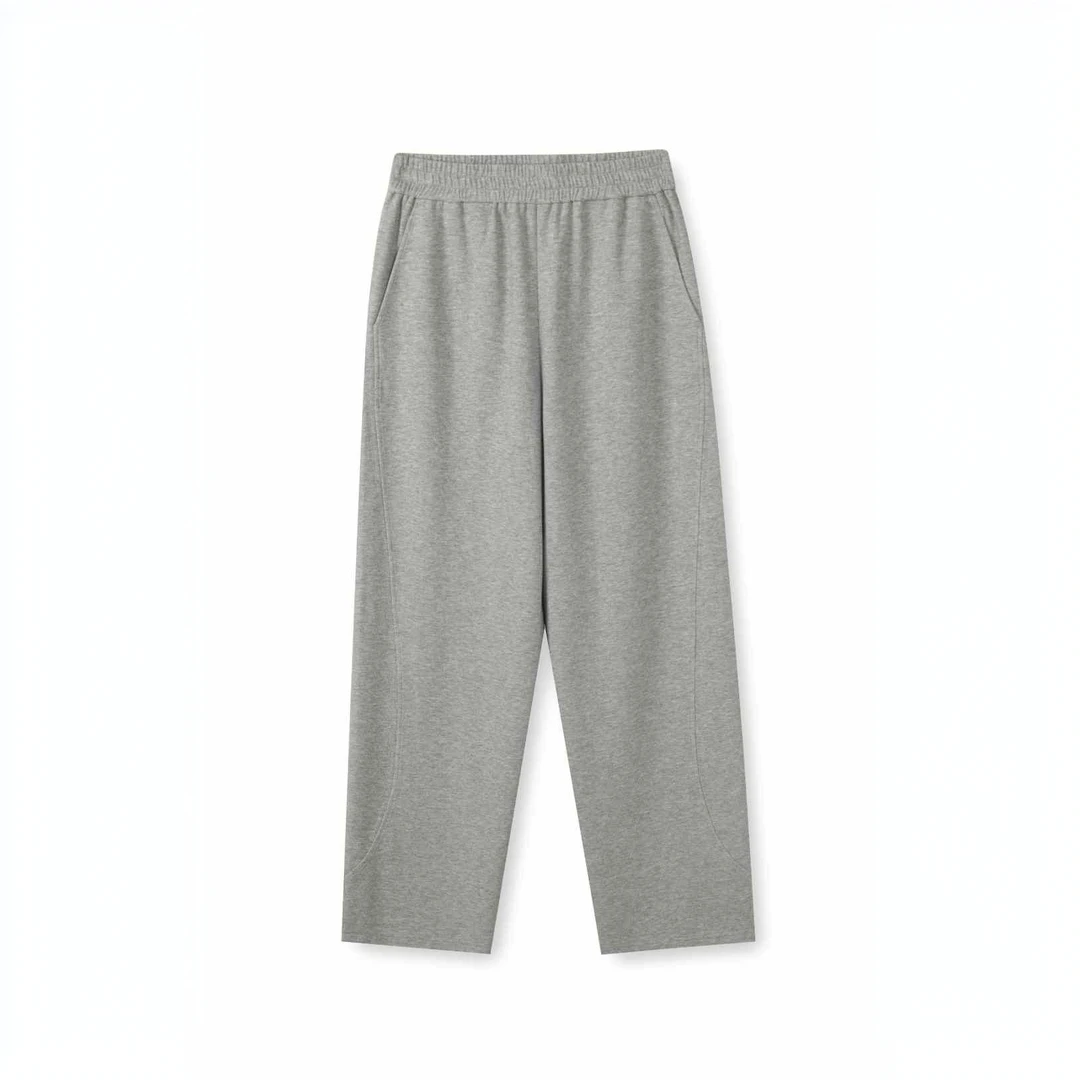 播春秋百搭纯色时尚高腰显瘦松紧腰直筒休闲裤MDR4KD6231九分