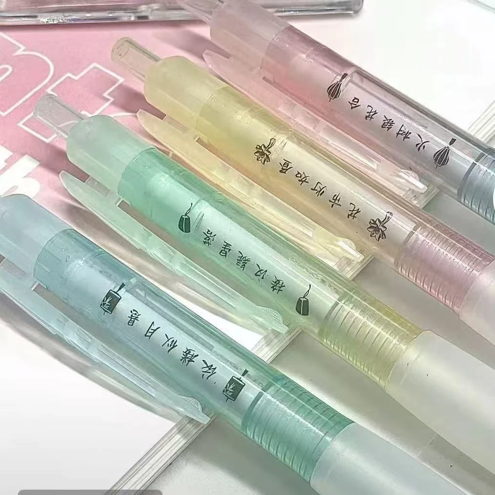 【黑墨/8支】Q01至锦华灯初上速干按动中性笔