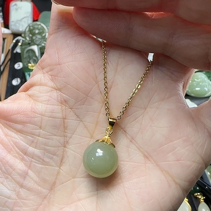 和田玉银S925镶嵌颈饰