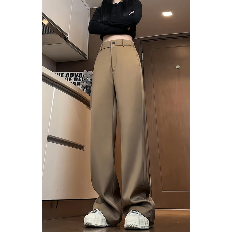 痞帅重磅西裤男春秋季宽松垂感休闲美式高街百搭潮牌直筒阔腿裤子