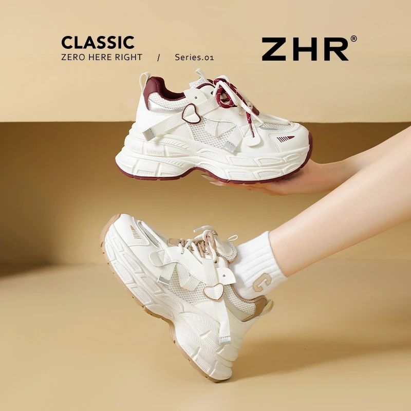 ZHR/则则厚底老爹鞋女秋季新网面增高百搭小个子运动休闲鞋KS165