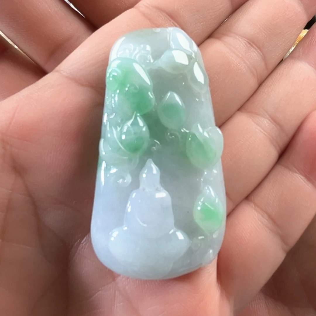 翡翠未镶嵌颈饰无相观音