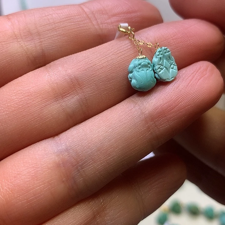 绿松石18K金镶嵌滴流