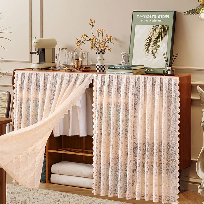 柜子杂物遮丑帘门帘厨房橱柜遮挡帘拉帘鞋架衣柜防尘帘免打孔纱帘