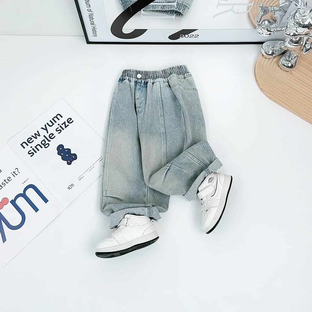 男童裤子春夏款儿童牛仔裤2025新款春装宝宝 LL65015悠悠童话童装