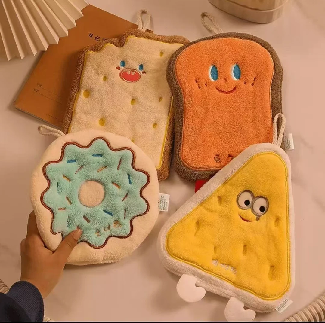 可爱卡通擦手巾挂式浴室用品卫生间家居擦手帕擦手巾周周与庄庄