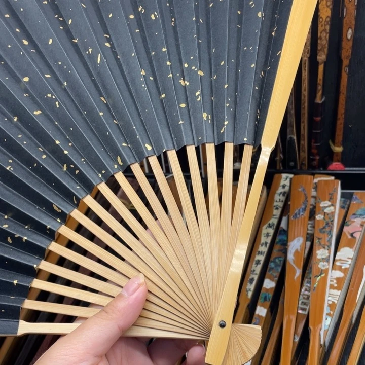 扇子18方玉竹黑撒金可口可乐了