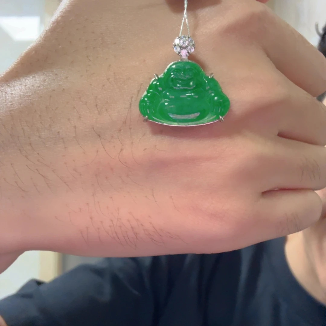 翡翠银S925镶嵌颈饰吊坠