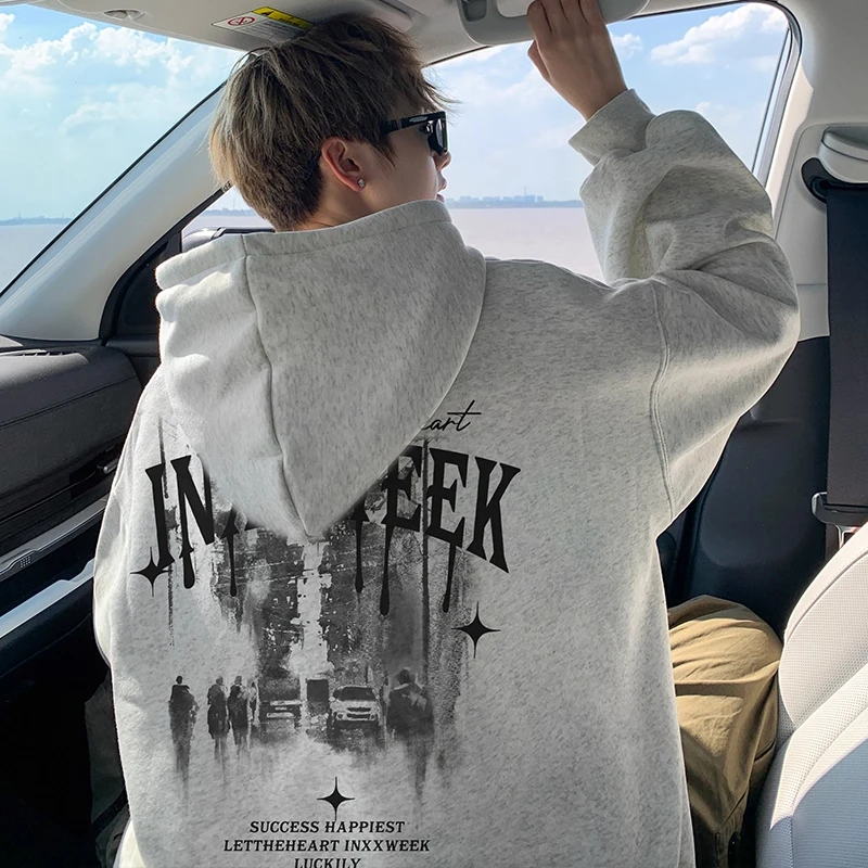 凯颂加肥大码300斤美式高街休闲连帽卫衣男女秋冬宽松显瘦上衣