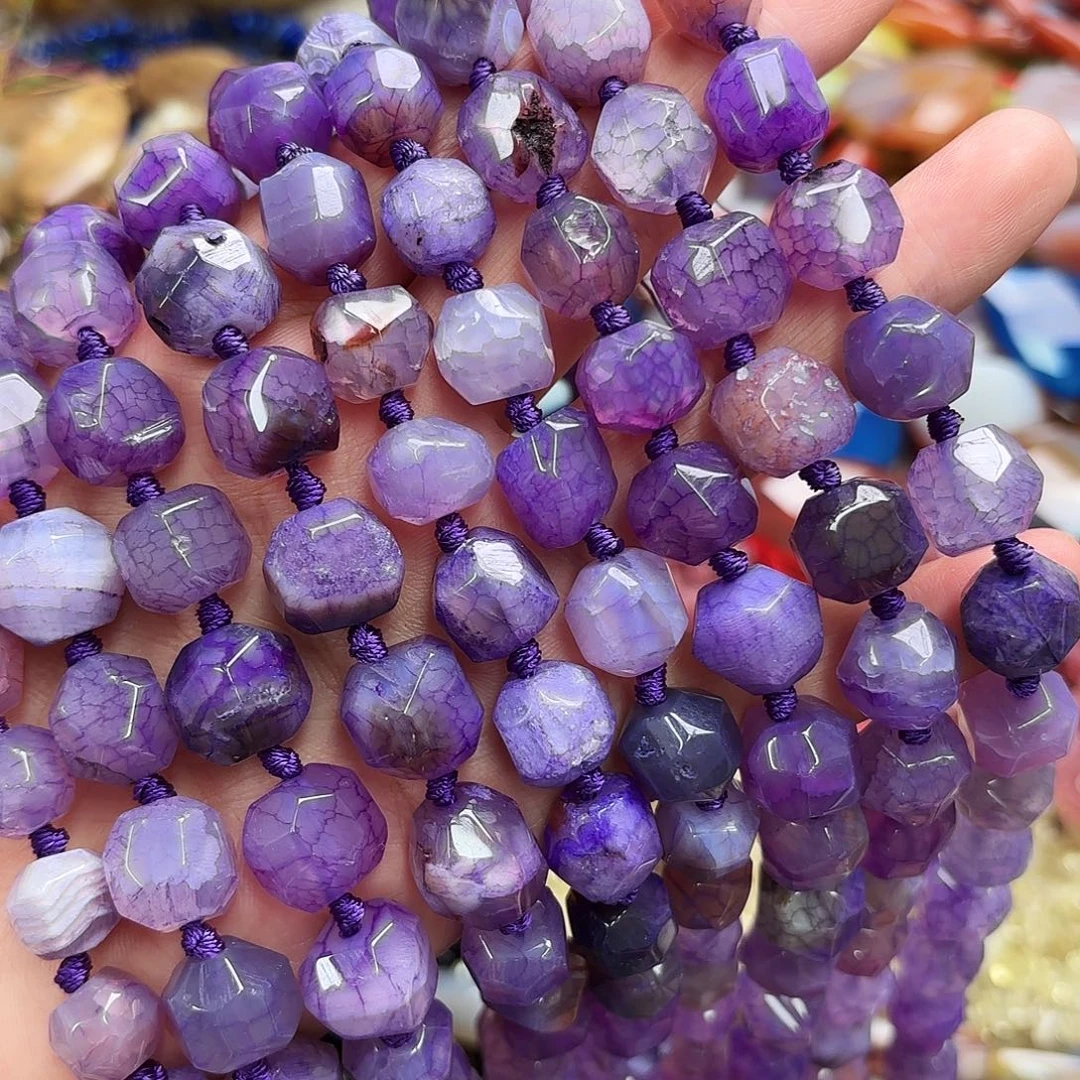 玛瑙/玉髓未镶嵌珠宝半成品卡13紫龙纹玛圆切一条