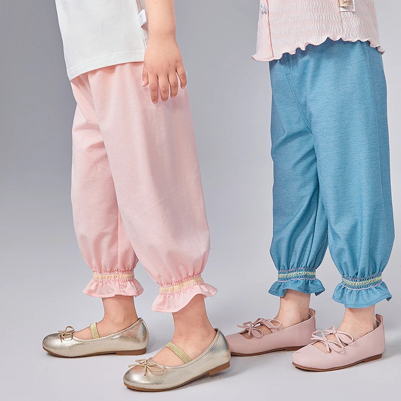 笛莎童装女童裤子25夏季新款小童女孩宝宝儿童防蚊长裤-13252A402