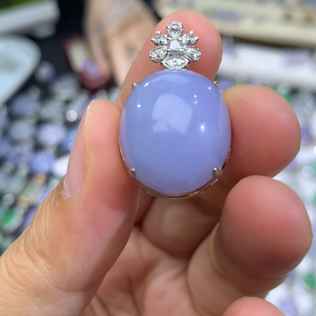 翡翠18K金镶嵌吊坠(不含链)签收后48小时鉴赏期