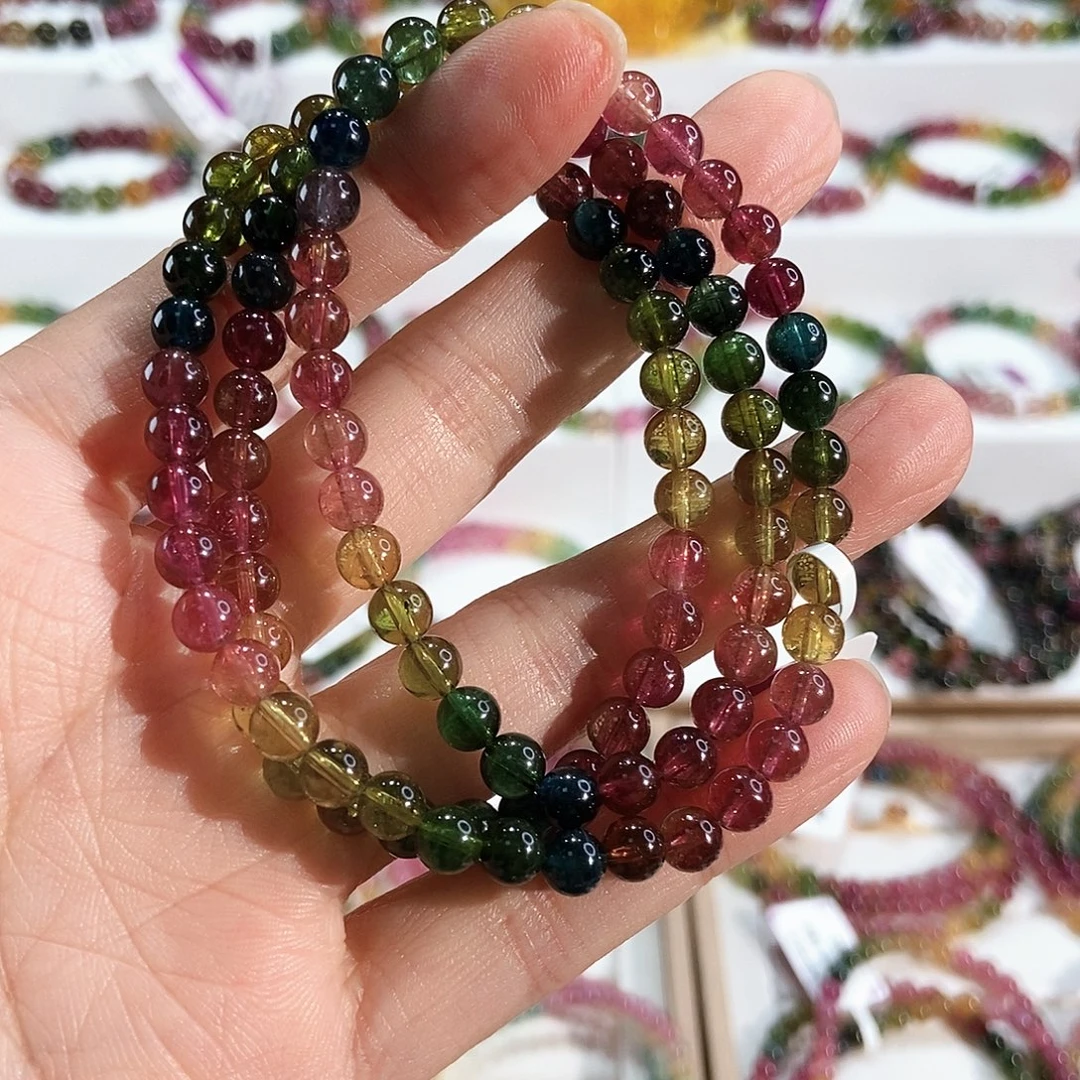 碧玺手链未镶嵌G2608三圈颜色微差