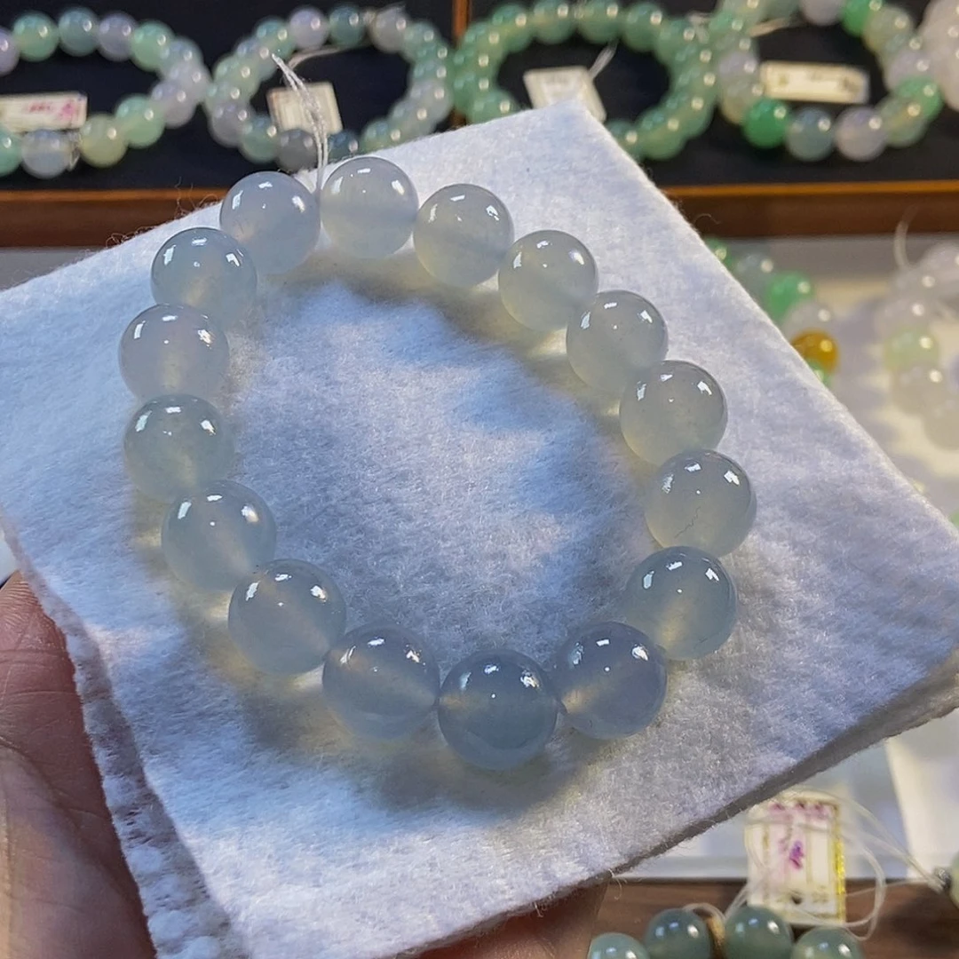 定制翡翠未镶嵌翡翠手串卡12.6