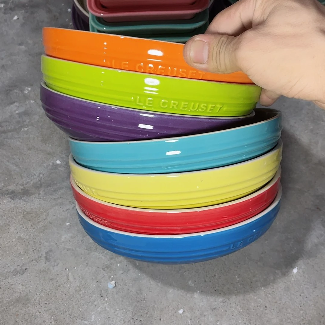 瓷片微瑕陶瓷餐具家用  随机两个不一样颜色
