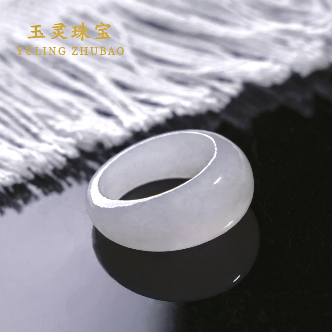 【百川】天然和田玉白玉戒指女款古风指环 多样性发其一