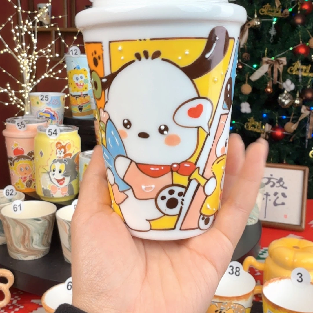 M***豆陶景德镇手绘高温釉下彩玉泥