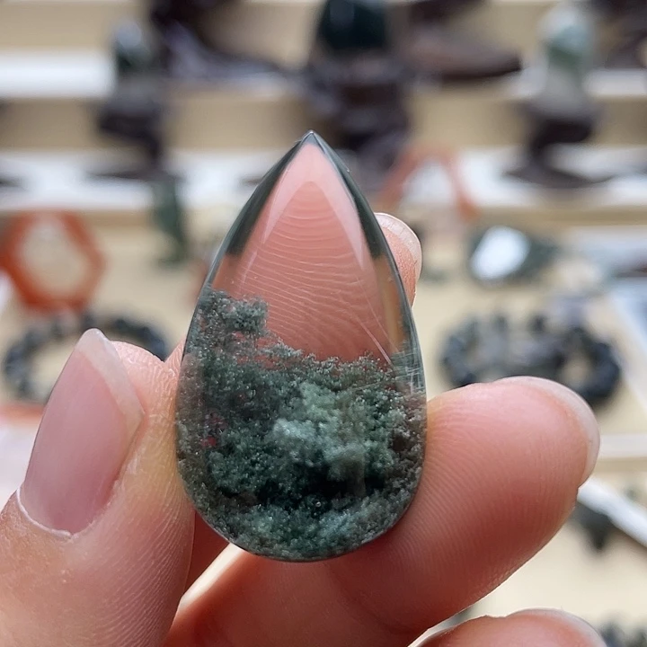 未镶嵌颈饰水晶绿幽灵聚宝盆水滴