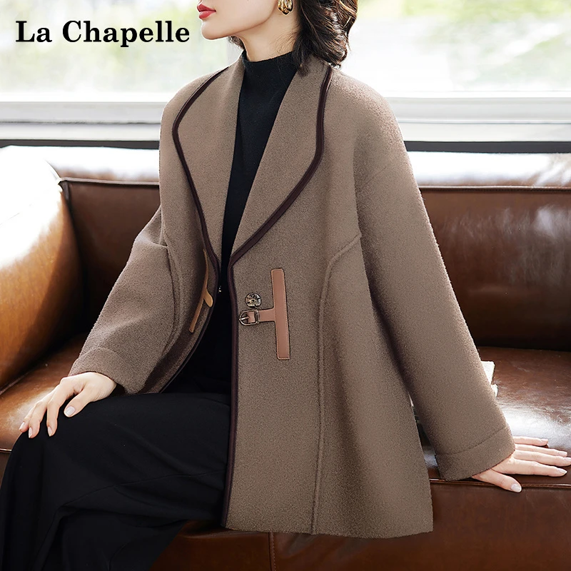 拉夏贝尔妈妈款秋冬洋气高档外套中年女秋装阔太太中老年气质大衣