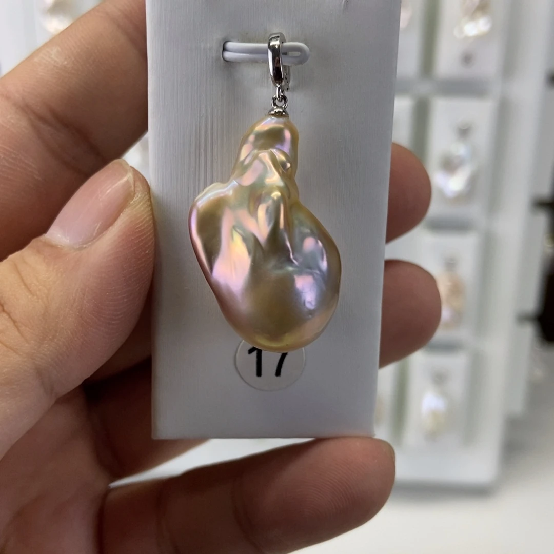 吊坠(不含链)银S925镶嵌淡水珍珠