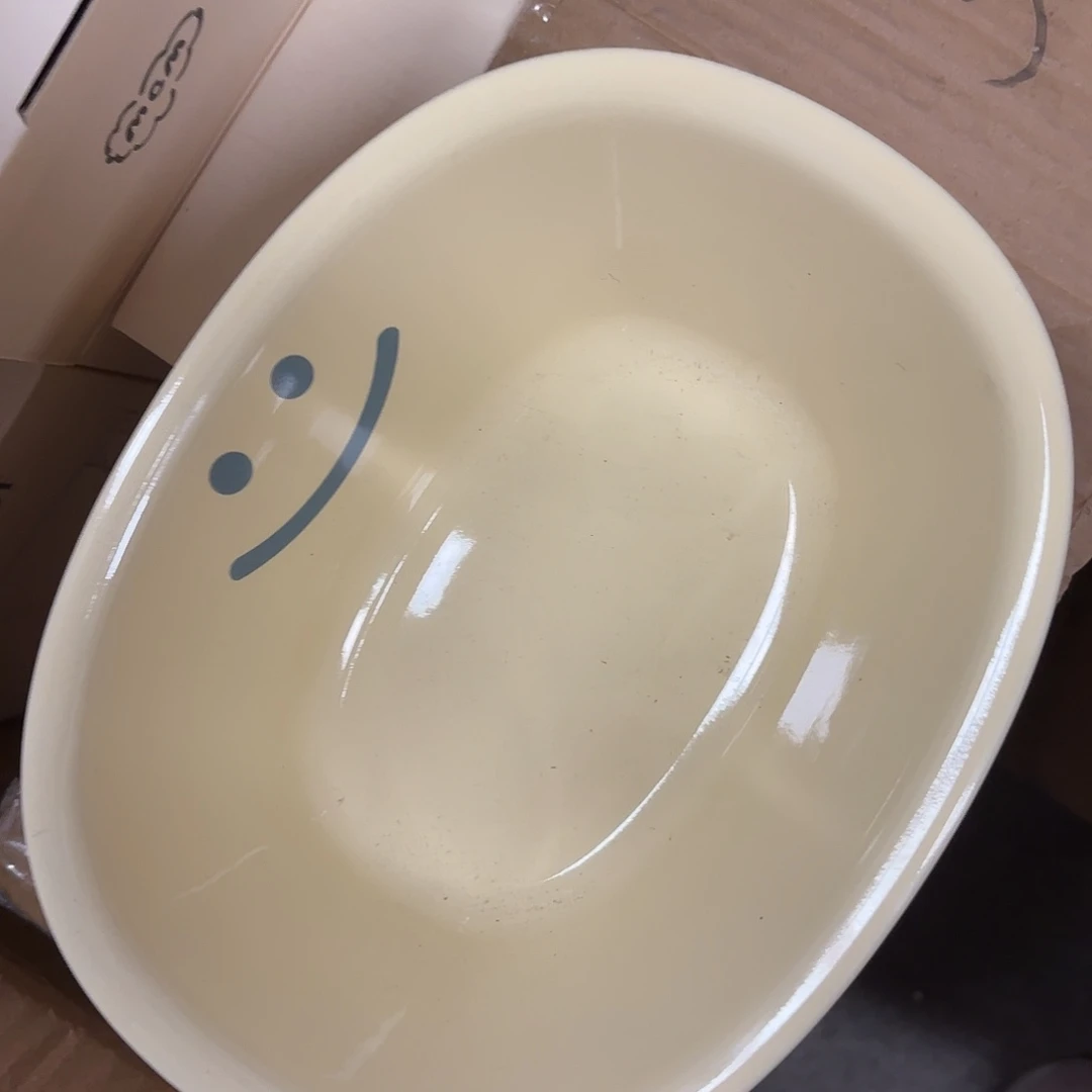 瓷微笑系列汤盆 黄色