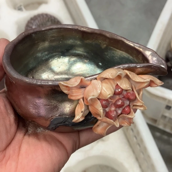 柴烧茶具茶杯大放漏