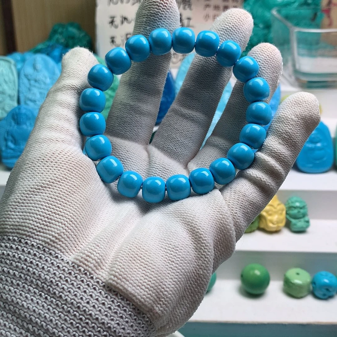 湖北发货批发精挑绿色矿原创手串108雕刻多样性发货 以介绍为准