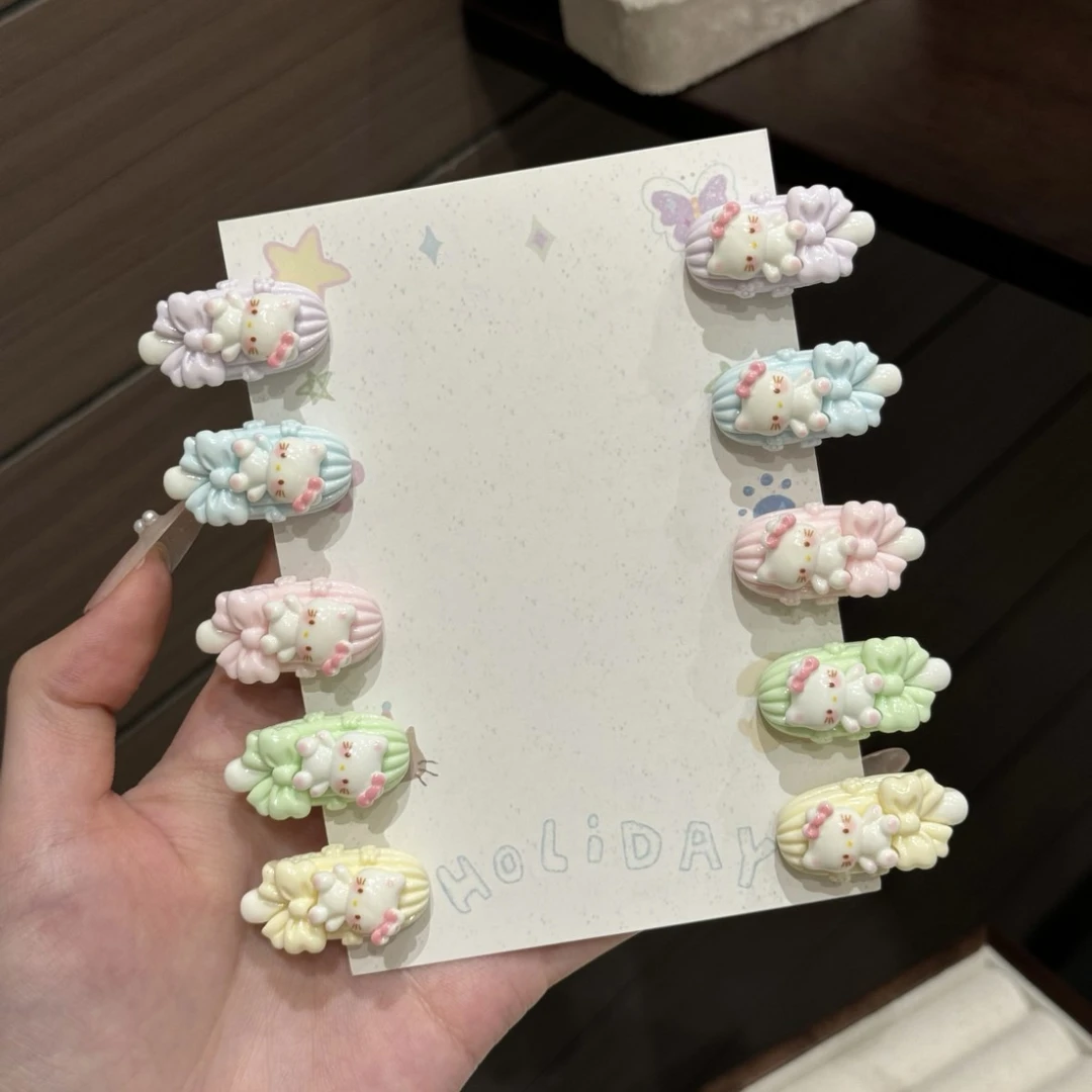 奶呼呼小花KT小发夹可爱甜美发卡少女心百搭卡通头饰儿童