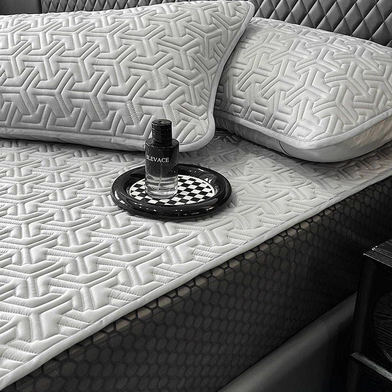 冷凝高分子夏季乳胶床笠凉席三件套 可水洗空调软席子1.5m1.8米席